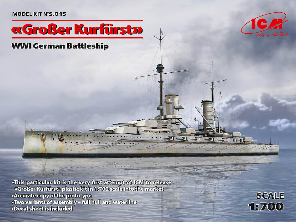 ICM S015 1:700 Grosser Kurfurst WWI German Battleship