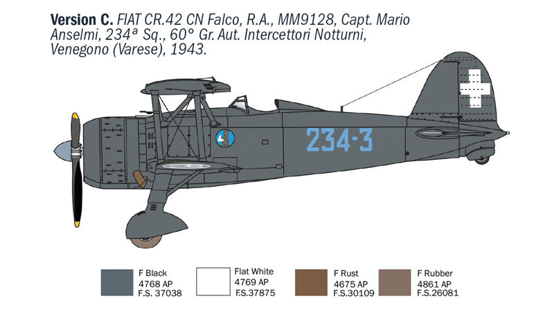 Italeri 1485 1:72 FIAT CR.42 CN “Falco†Night Fighter