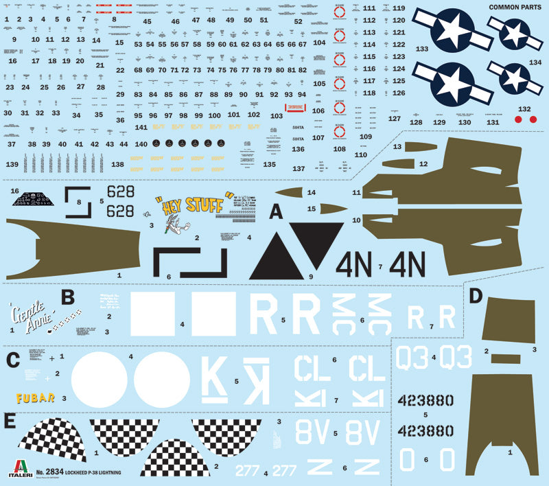 Italeri 2834 1:48 Lockheed P-38J Lightning (E.T.O)