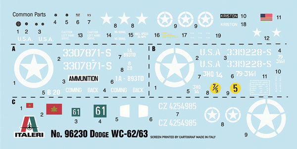 Italeri 96230 1:35 Dodge WC62 1 ½ t 6x6 Truck