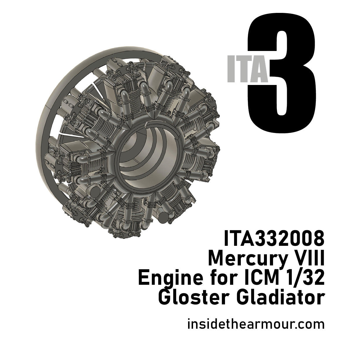 Inside the Armour ITA332008 1:32 Mercury VIII engine for ICM Gloster Gladiator