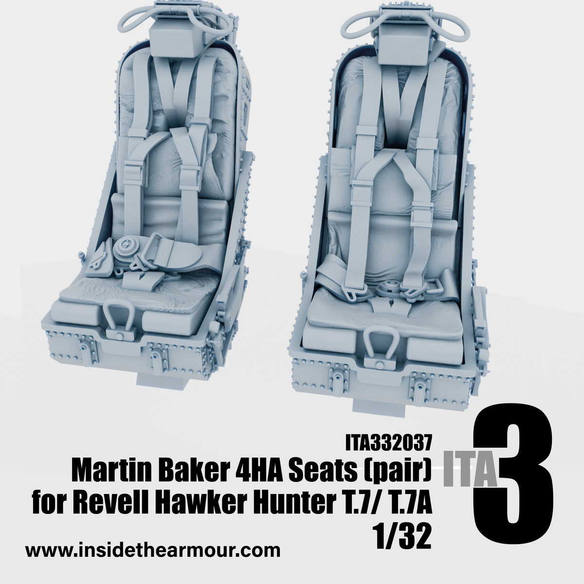 Inside the Armour ITA332037 1:32 Martin Baker 4HA seats for Revell Hawker Hunter T.7/ T.7A.