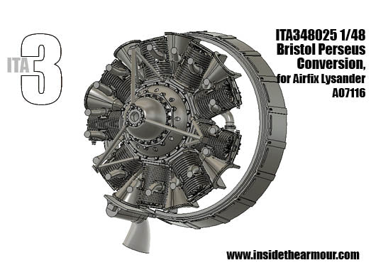 Inside the Armour ITA348025 1:48 Bristol Perseus engine Mk.II conversion for the Airfix Westland Lysander Mk.I/Mk.III