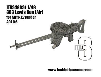 Inside the Armour ITA348031 1:48 Lewis 303 on a single mount for the Airfix Westland Lysander