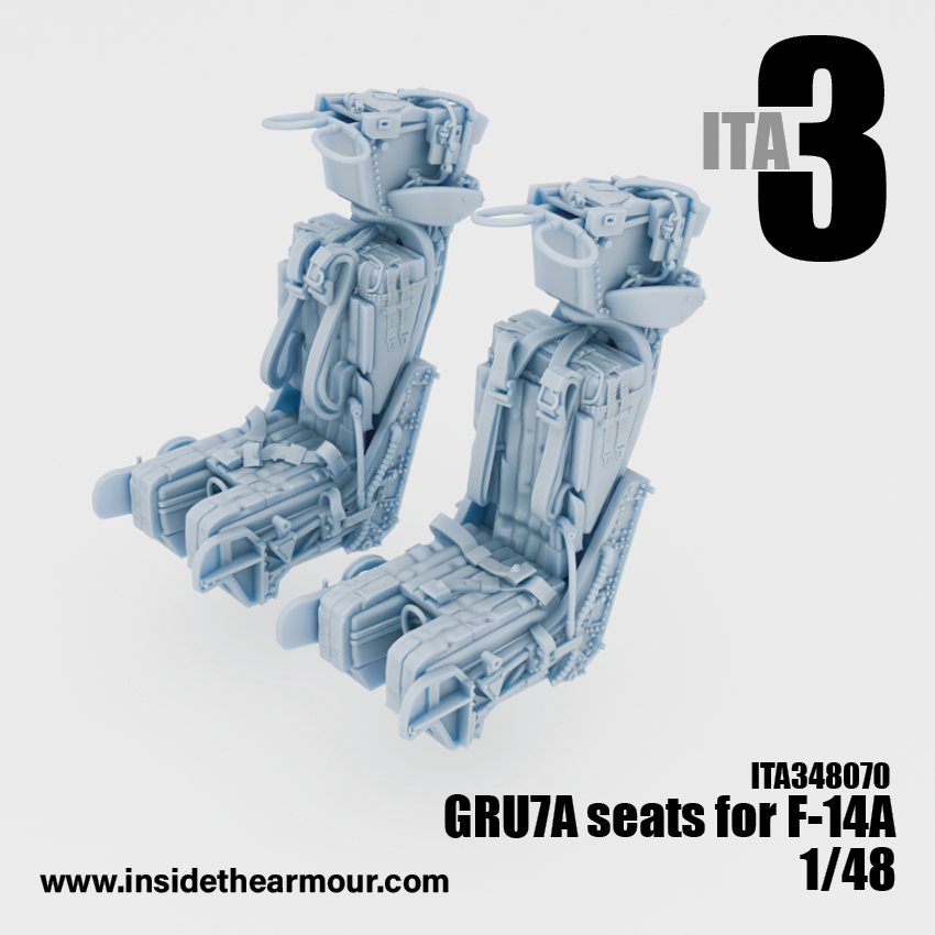 Inside the Armour ITA348070 1:48 GRU-7A Seats for Grumman F-14A Tomcat (2 seats per pack)