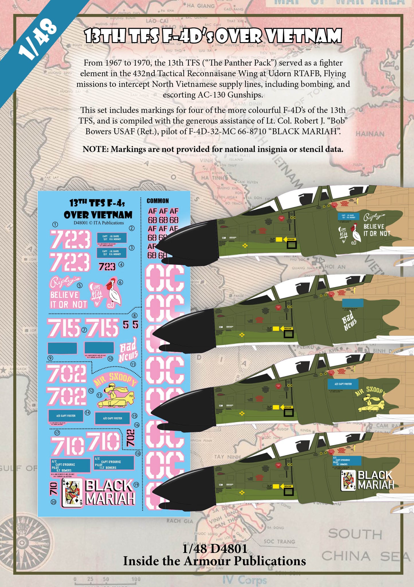 Inside the Armour D4801 1:48 '13th TFS McDonnell F-4D Phantom's Over Vietnam'