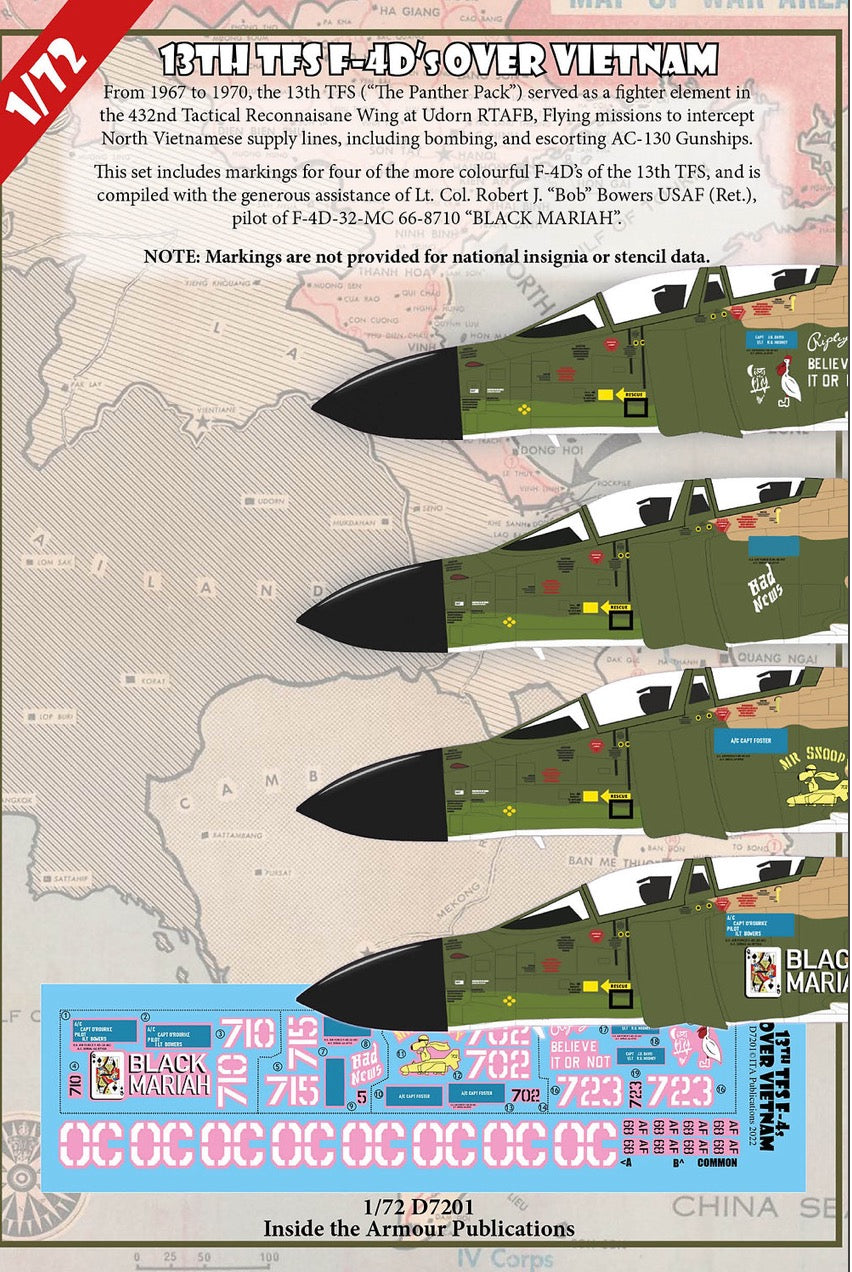 Inside the Armour D7201 1:72 '13th TFS McDonnell F-4D Phantom's Over Vietnam'