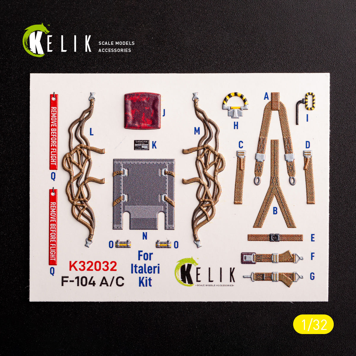 Kelik K32032 1:32 Lockheed F-104A/F-104C - interior 3D-decals