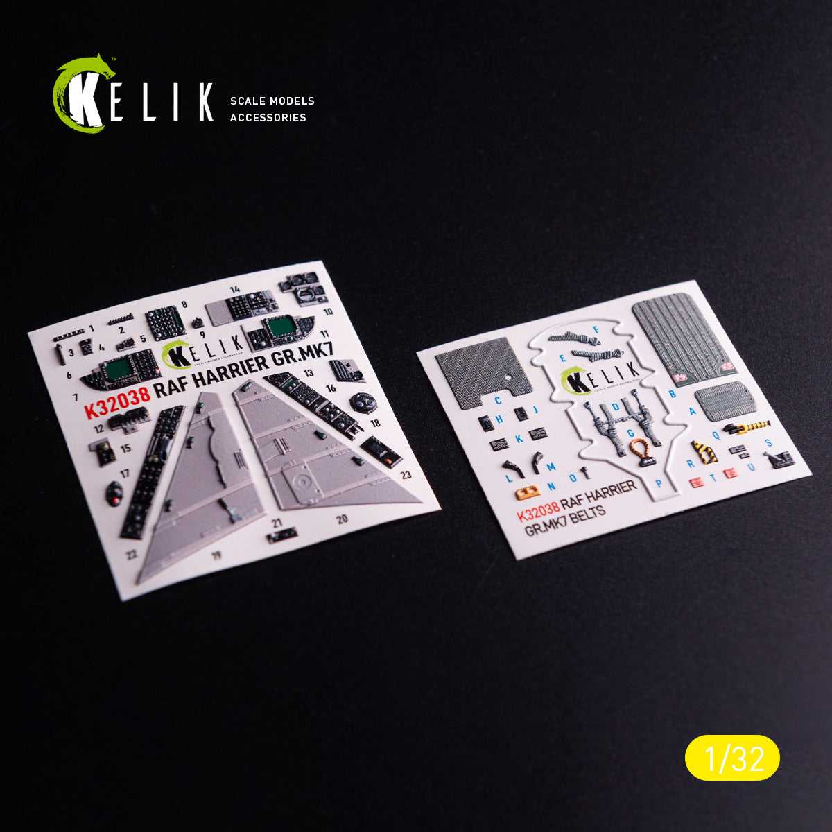 Kelik K32038 1:32 GR.7 Harrier - interior 3D-decals