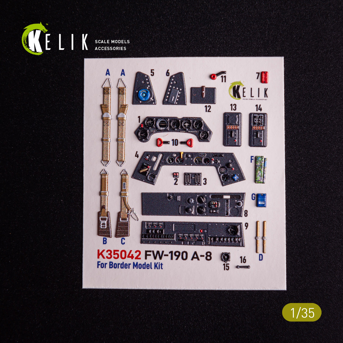 Kelik K35042 1:35 Focke-Wulf Fw-190A-8 - interior 3D-decals