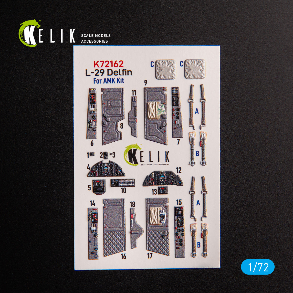 Kelik K72162 1:72 Aero L-29 Delfin - interior 3D decals