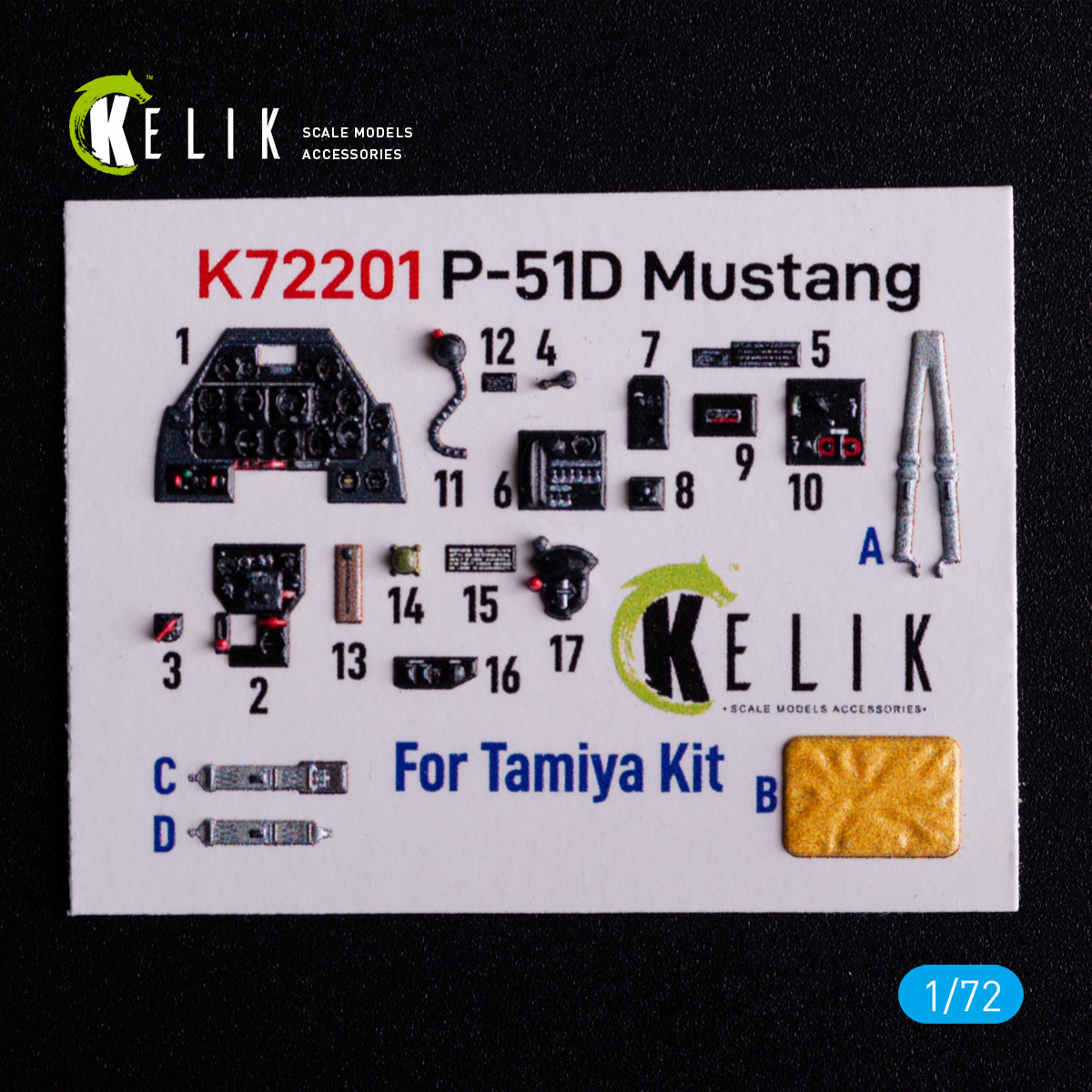 Kelik K72201 1:72 P-51D Mustang - interior 3D-decals