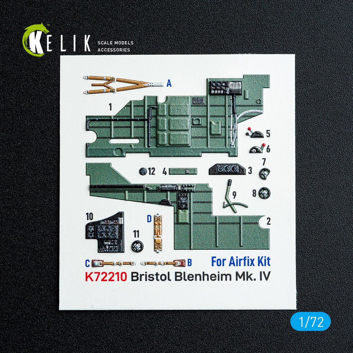 Kelik K72210 1:72 Bristol Blenheim Mk.IV - interior 3D decals