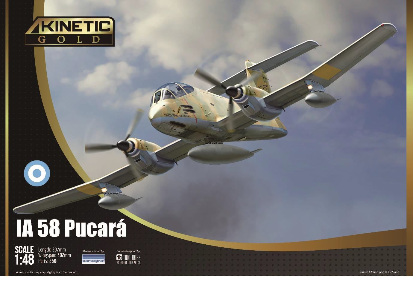 Kinetic Model Kits K48078 1:48 F.M.A. IA-58A Pucara