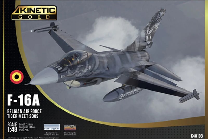 Kinetic Model Kits 48108 1:48 Lockheed-Martin F-16A Belgian Air Force 2009 Tiger Meet