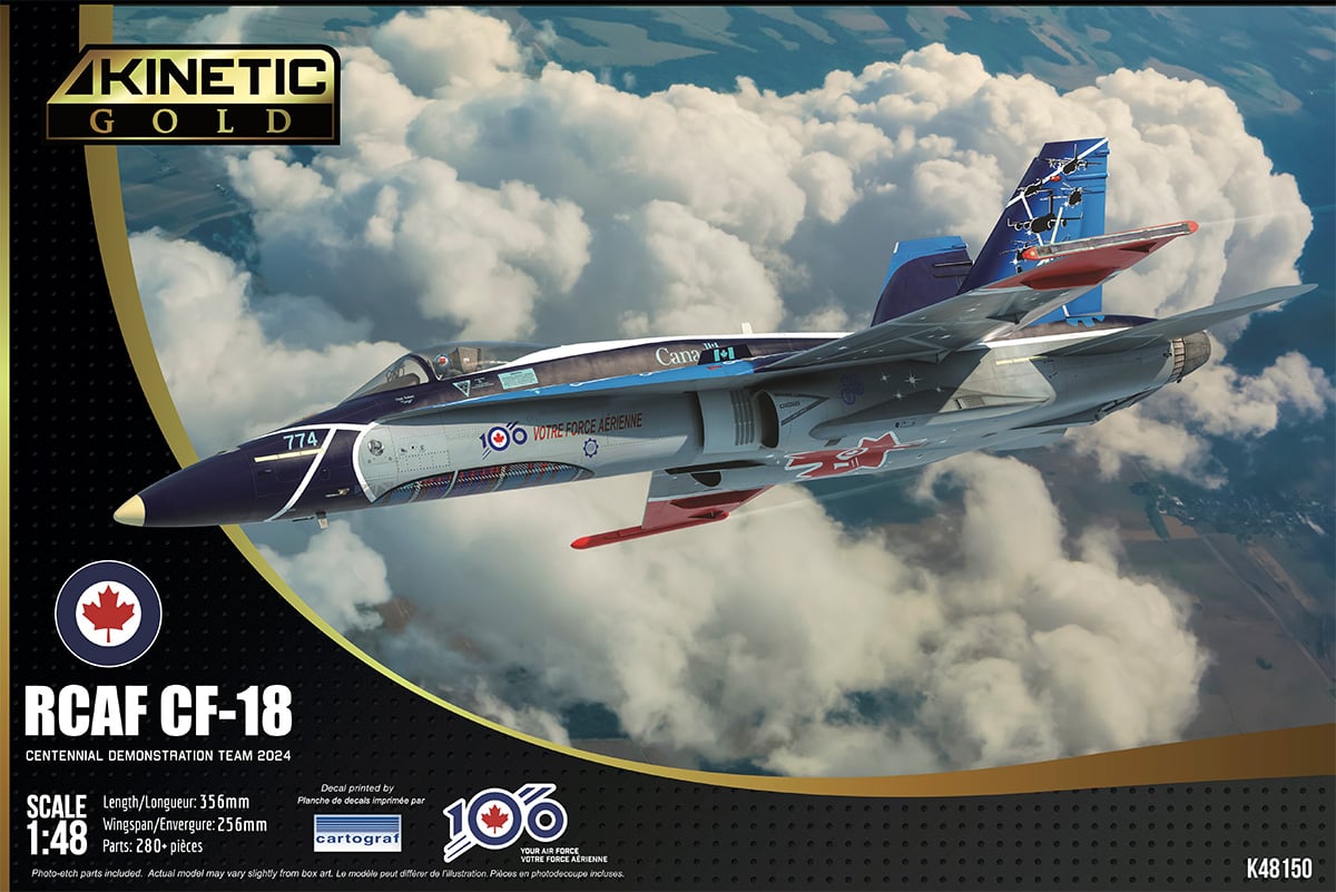 Kinetic Model Kits K48150 1:48 McDonnell-Douglas CF-18 Centennial Demonstration Team 2024 Royal Canadian Air Force