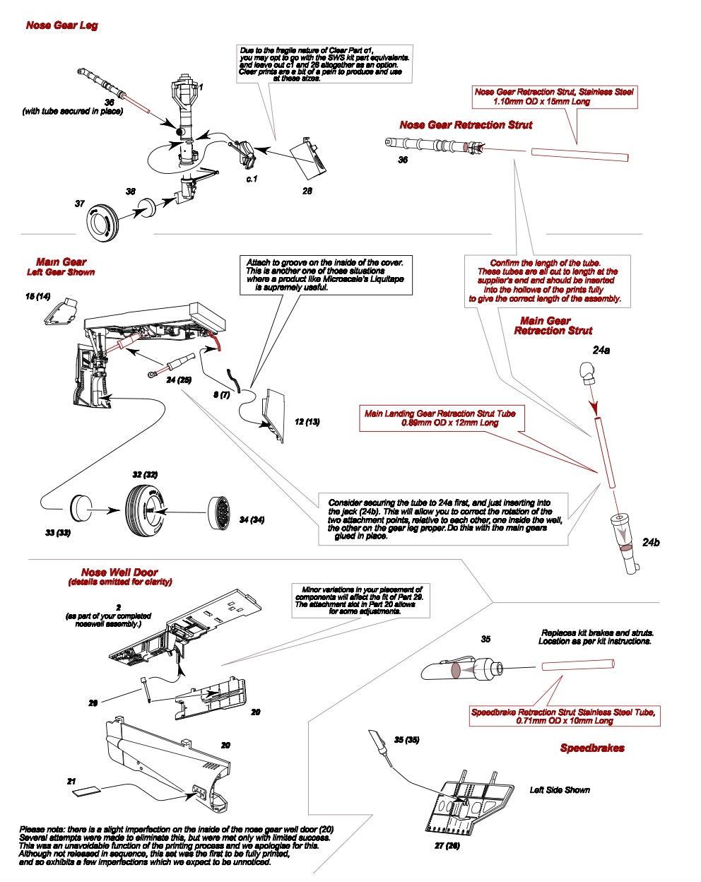 Kazan Model Dynamics KAZ48015SWS 1:48 McDonnell F-4E Phantom II (3D-Printed) Landing Gear Set