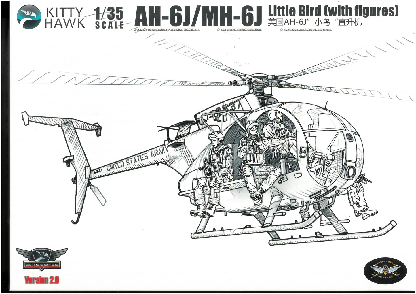 Kitty Hawk Models KH50004 1:35 Hughes AH-6J/MH-6J Little Bird Nightstalker with Figures