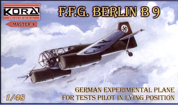 Kora 48009 1:48 F.F.G. Berlin B 9 German experimental plane for test pilots in lying/prone position