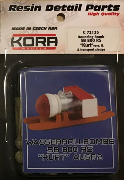 Kora C72133 1:72 Bouncing Bomb SB 800 RS KURT Ausf.2 and transportation cart