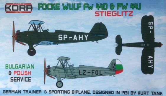 Kora K72069 1:72 Focke-Wulf Fw-44D or Focke-Wulf Fw-44J Bulgarian and Polish Service
