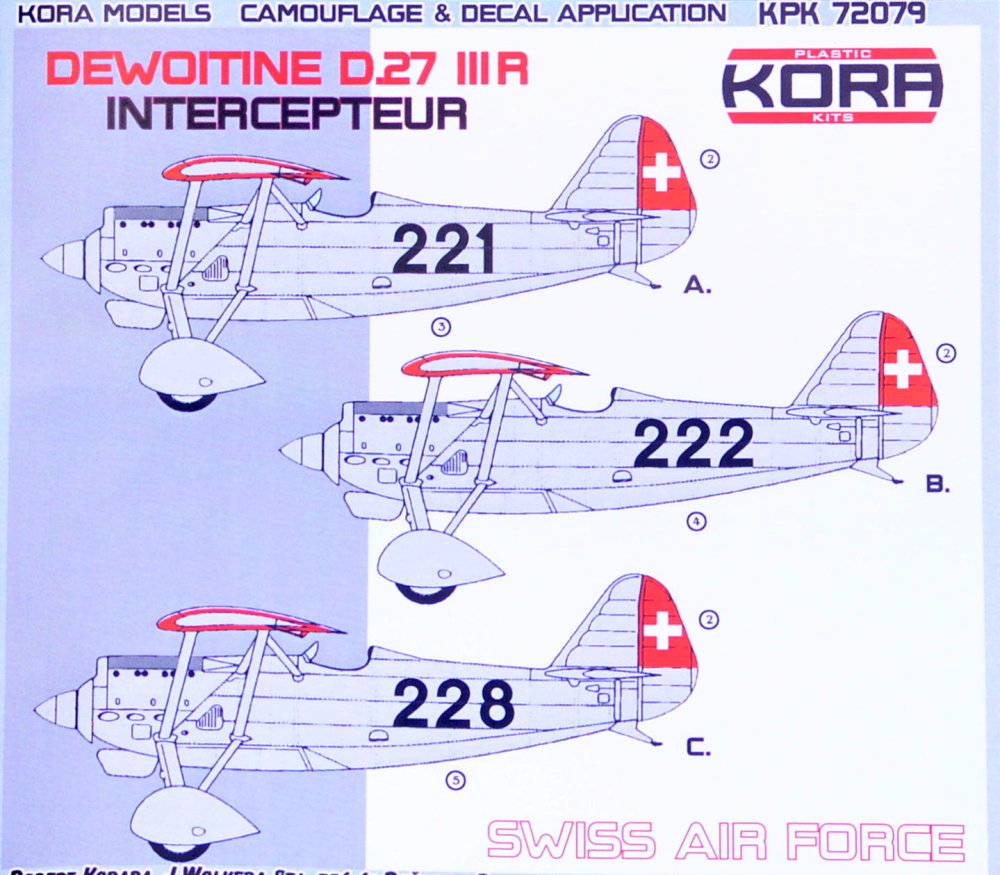 Kora K72079 1:72 Dewoitine D.27 III.R Swiss Air Force