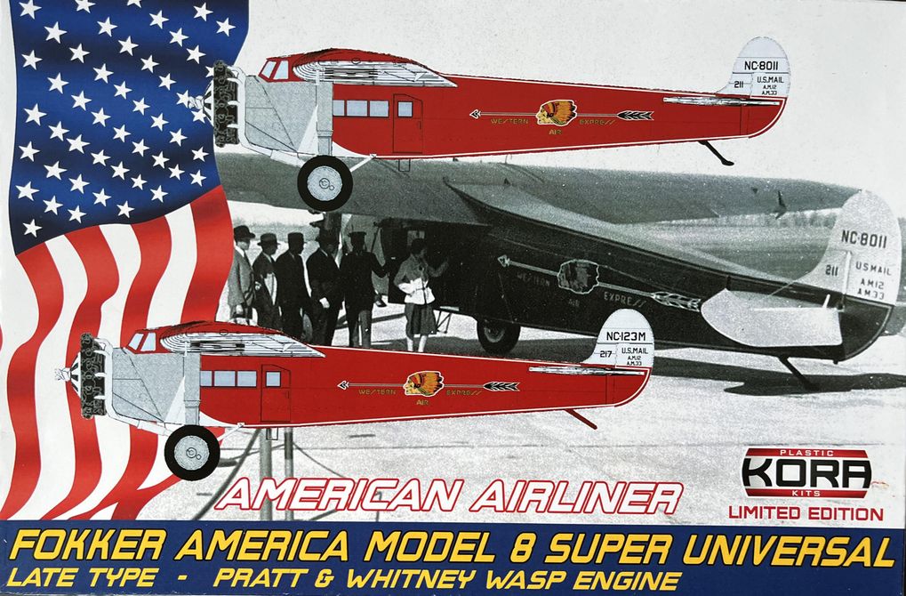 Kora K72191 1:72 Fokker America Model 8 Super Universal Late Western Air Express