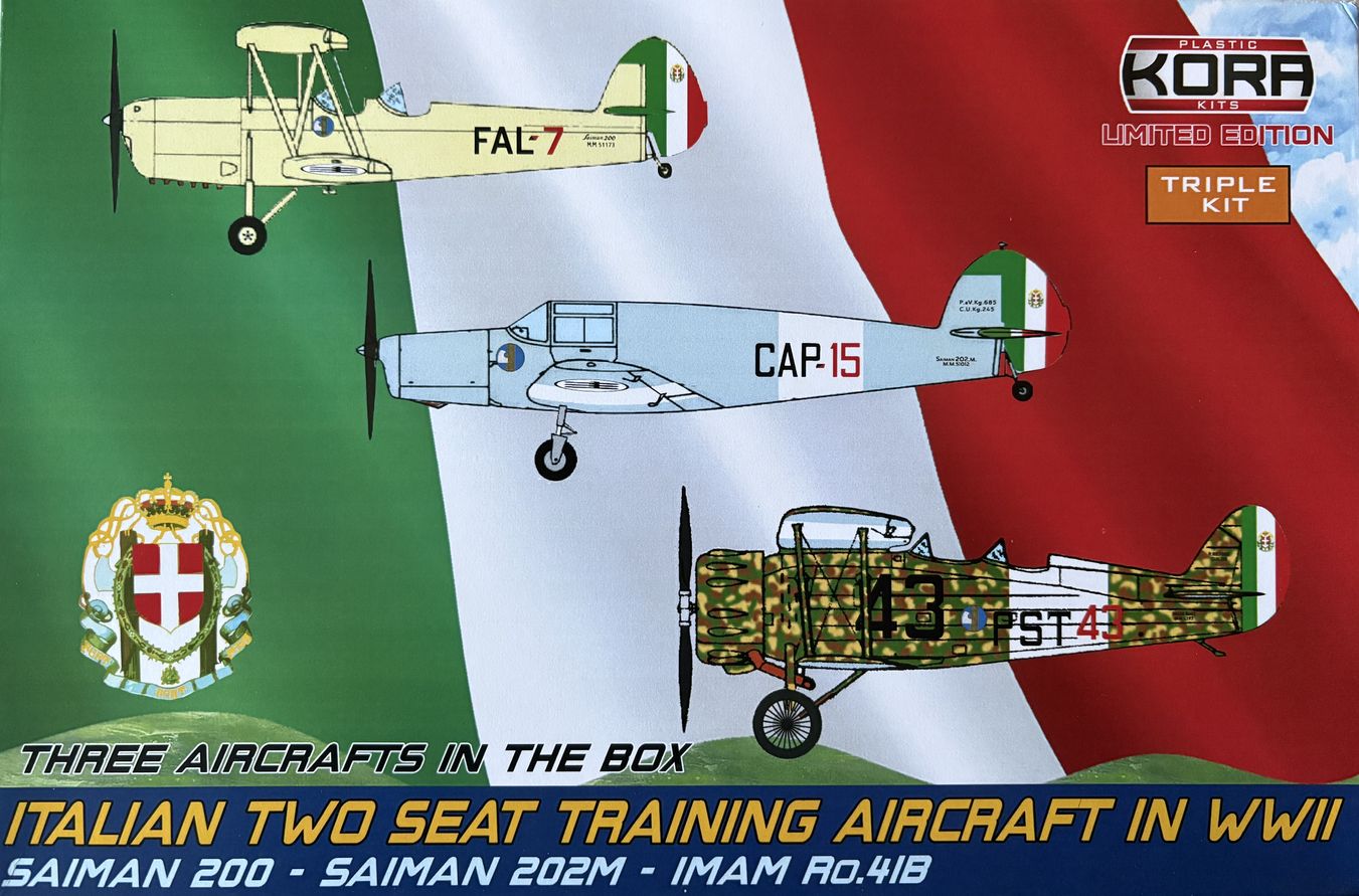 Kora K72201 1:72 Italian two seat training aircraft of WWII (Saiman 200, 202M, Ro.41B)