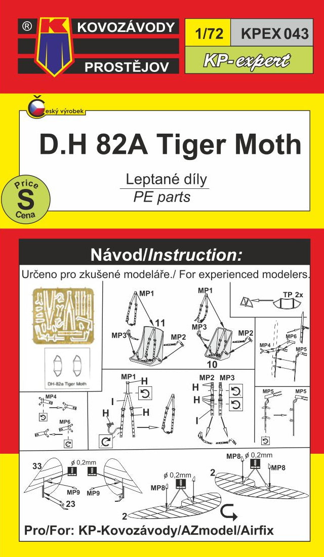 Kovozavody Prostejov KPEX043 1:72 de Havilland DH.82A Tiger Moth Photo-Etched Parts