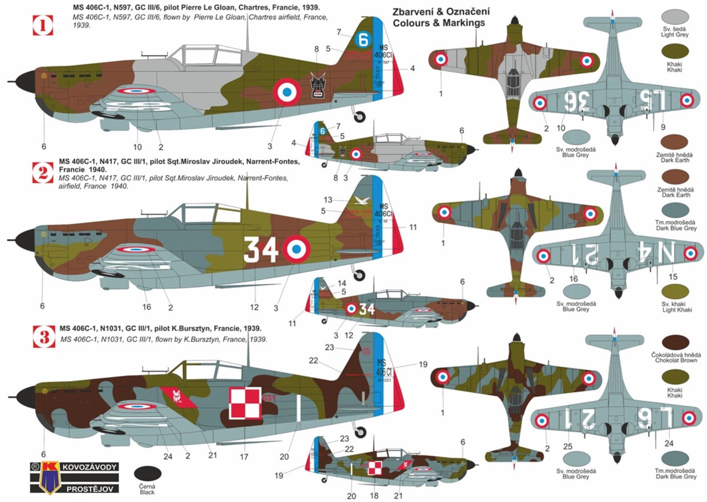 Kovozavody Prostejov KPH4802 1:48 Morane-Saulnier MS-406C-1 Battle of France