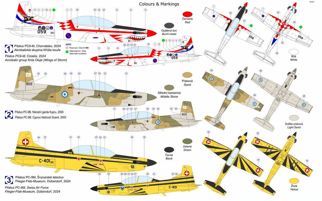 Kovozavody Prostejov KPH4805 1:48 Pilatus PC-9B/M (Croatia, Cyprus, Switzerland