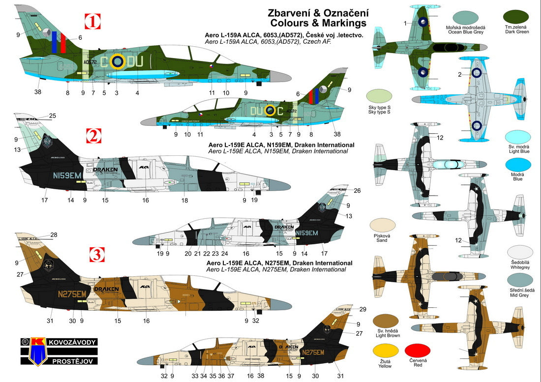 Kovozavody Prostejov KPH7213 1:72 Aero L-159A/E Alca 'Special Markings' re-release, Hi-tech edition