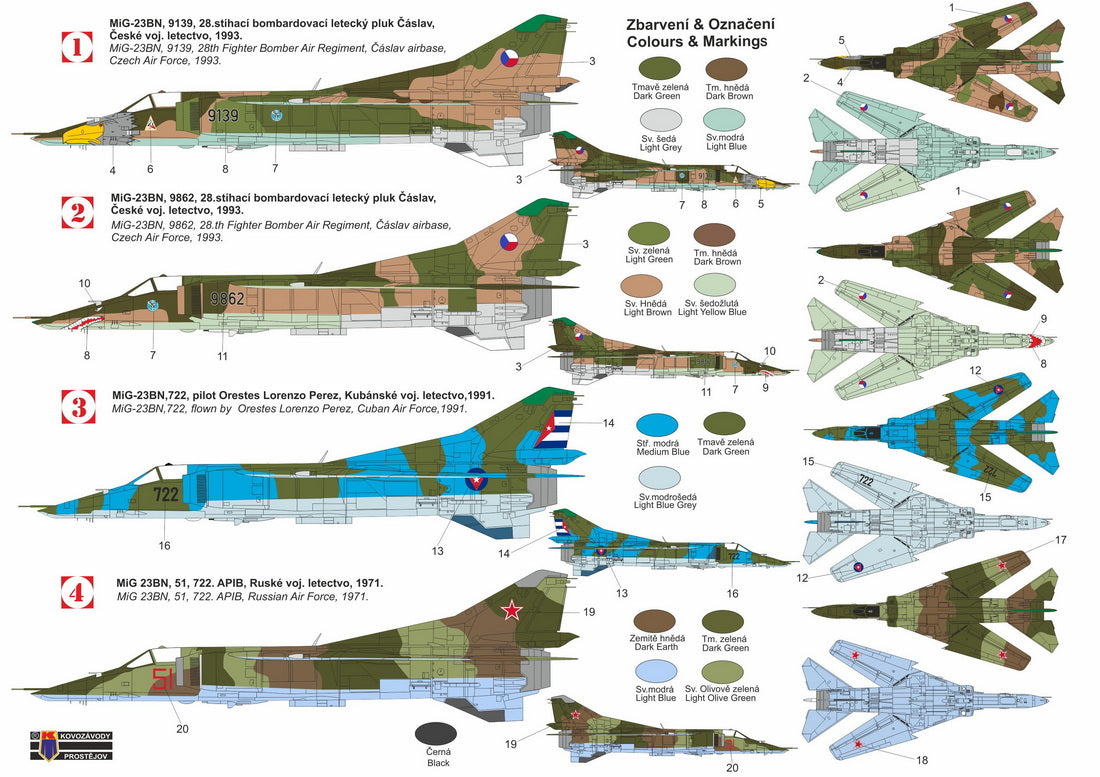 Kovozavody Prostejov KPH7216 1:72 Mikojan-Gurjevič MiG-23BN - Famous Russian Fighter Bomber