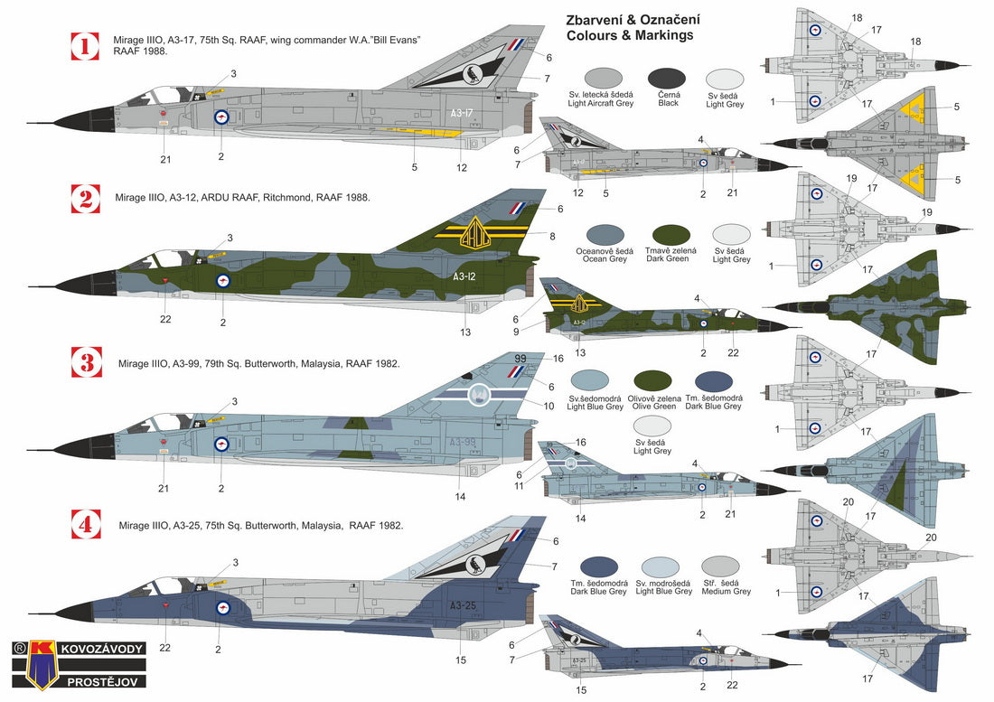 Kovozavody Prostejov KPH7218 1:72 Dassault Mirage IIIO