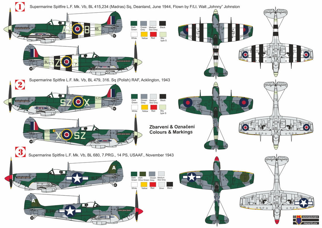 Kovozavody Prostejov KPH7224 1:72 Spitfire LF Mk.Vb 'Clipped wings' re-release, Hi-tech edition, incl. paint mask & 3D printed parts, new decals