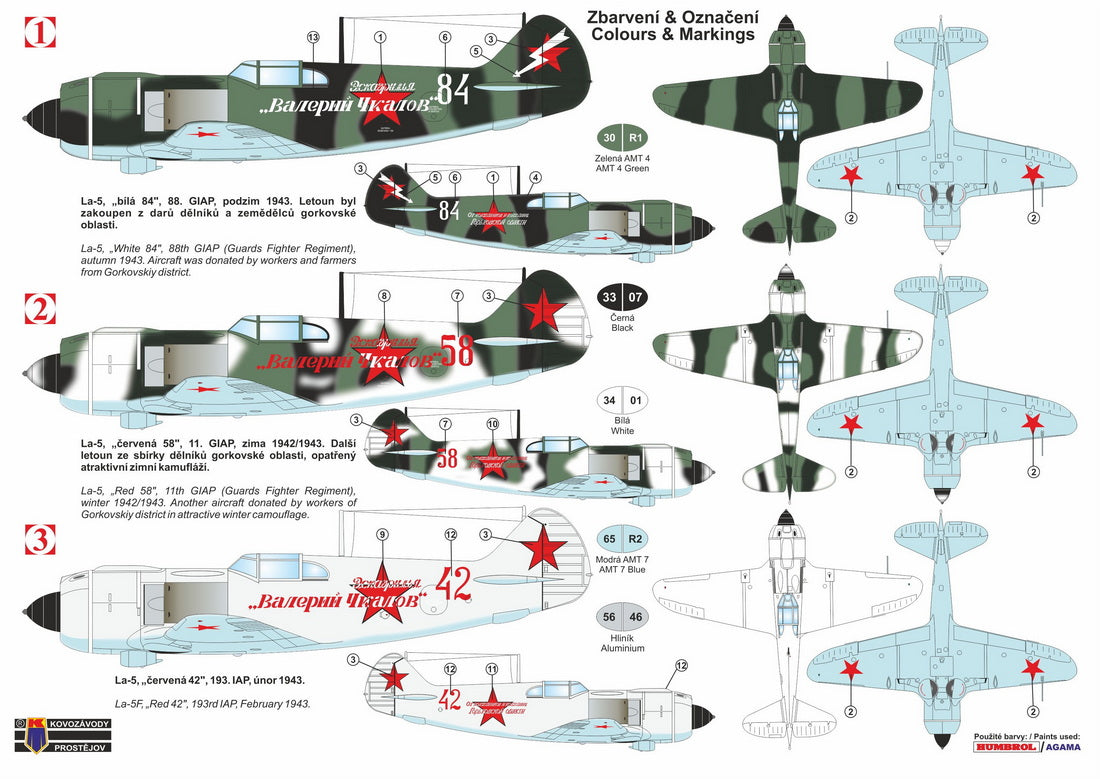 Kovozavody Prostejov KPH7233 1:72 Lavochkin La-5 'Valeriy Chkalov' incl. paint mask