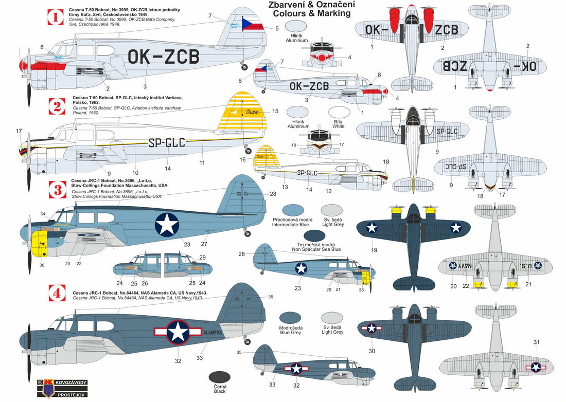 Kovozavody Prostejov KPH7239 1:72 Cessna T-80 Bobcat/JRC-1 incl. paint mask