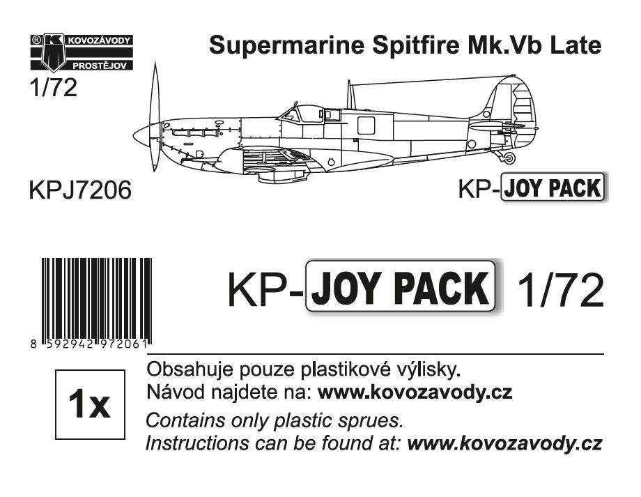 Kovozavody Prostejov KPJ7206 1:72 Supermarine Spitfire Mk.Vb Late (plastic parts only)