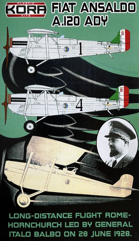 Kora K72215 1:72 Ansaldo A.120 ADY Long distance flight Rome-Hornchurch June 1928