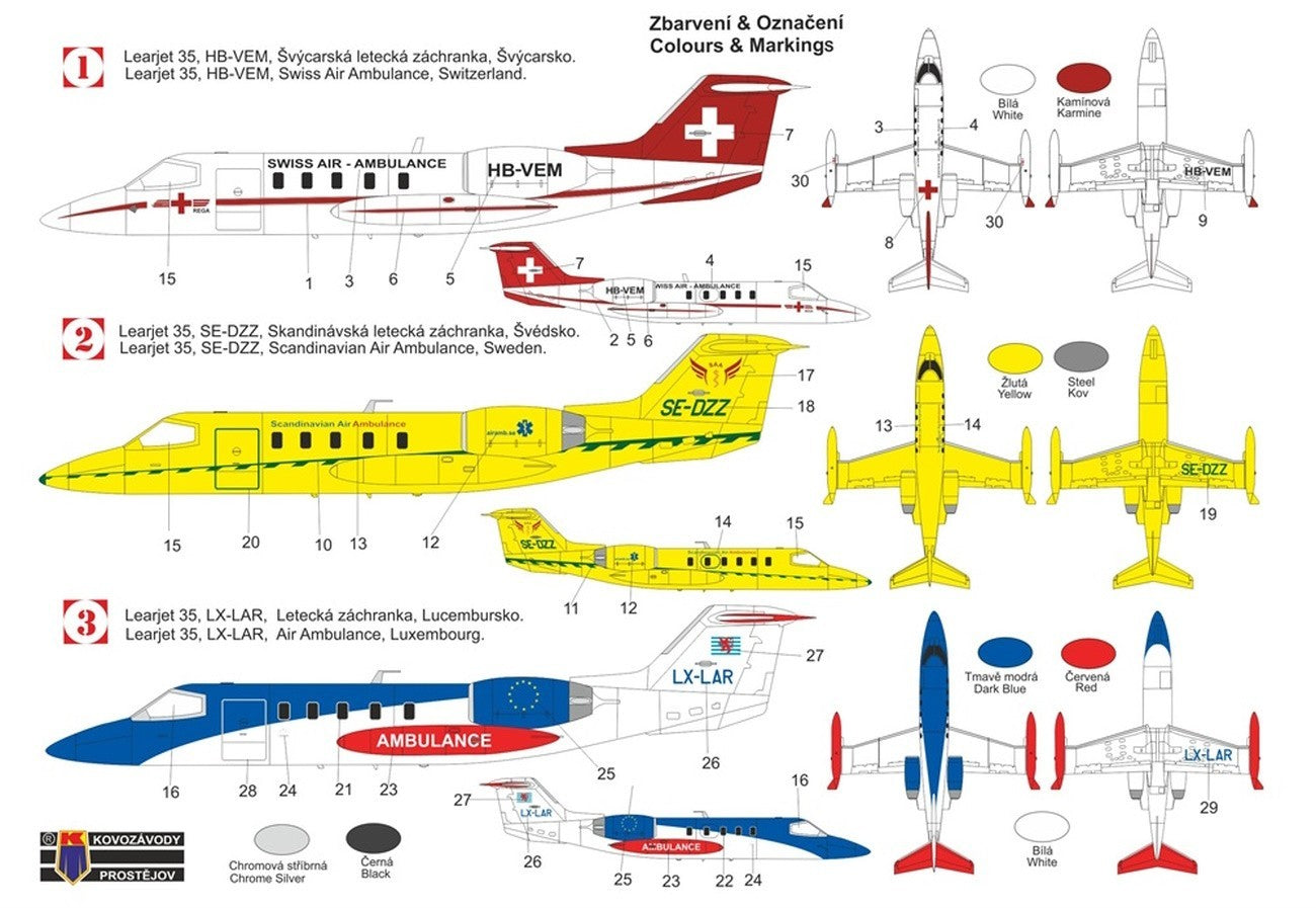 Kovozavody Prostejov 14409 1:144 Gates Learjet 35 Ambulance