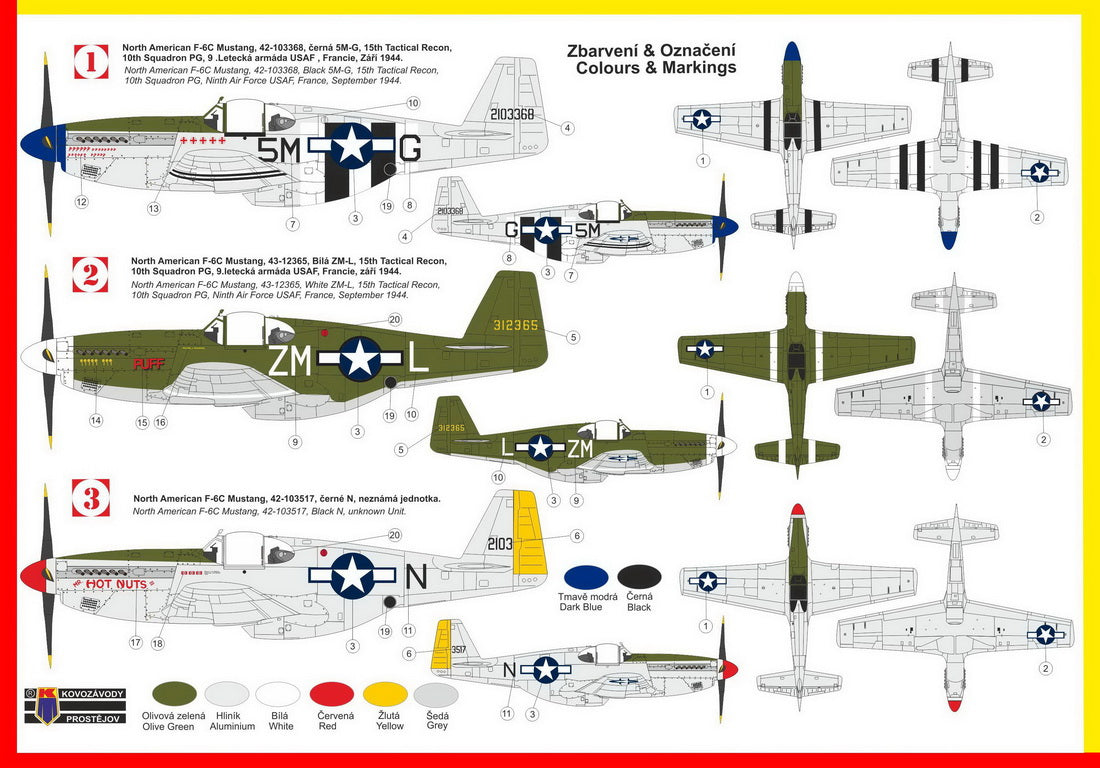 Kovozavody Prostejov 72248 1:72 North-American F-6C Photo-Recce Mustang with Malcolm Hood