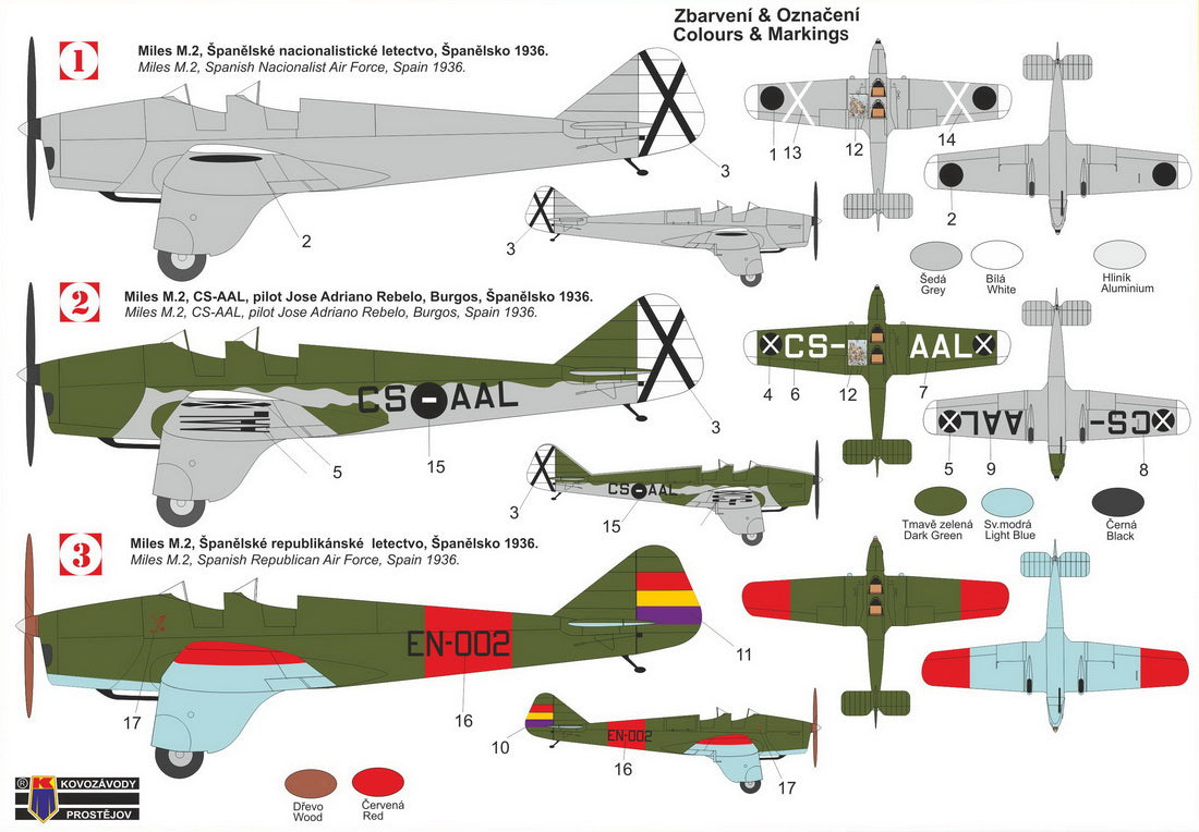 Kovozavody Prostejov 72282 1:72 Miles M.2H Hawk Major 'Over Spain'