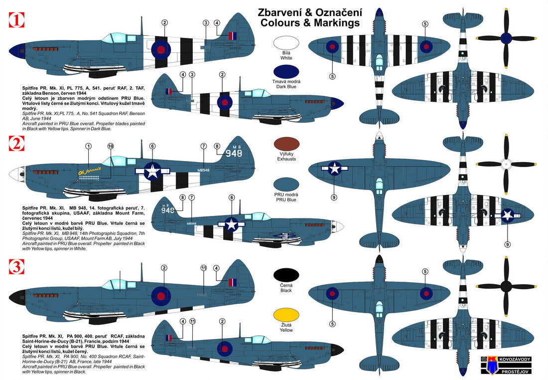 Kovozavody Prostejov 72296 1:72 Supermarine Spitfire PR Mk.XI 'D-Day Markings'
