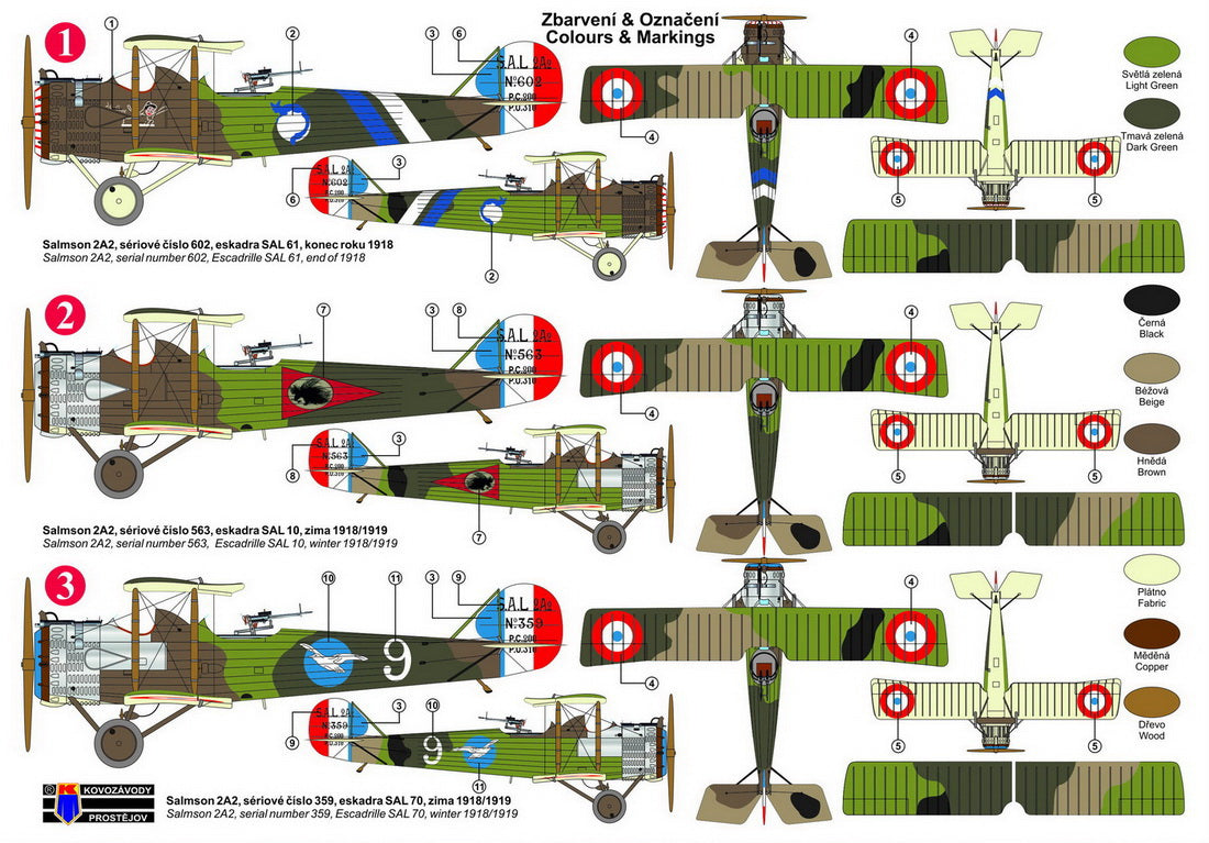 Kovozavody Prostejov 72333 1:72 Salmson Sal.2A2 'French Service'