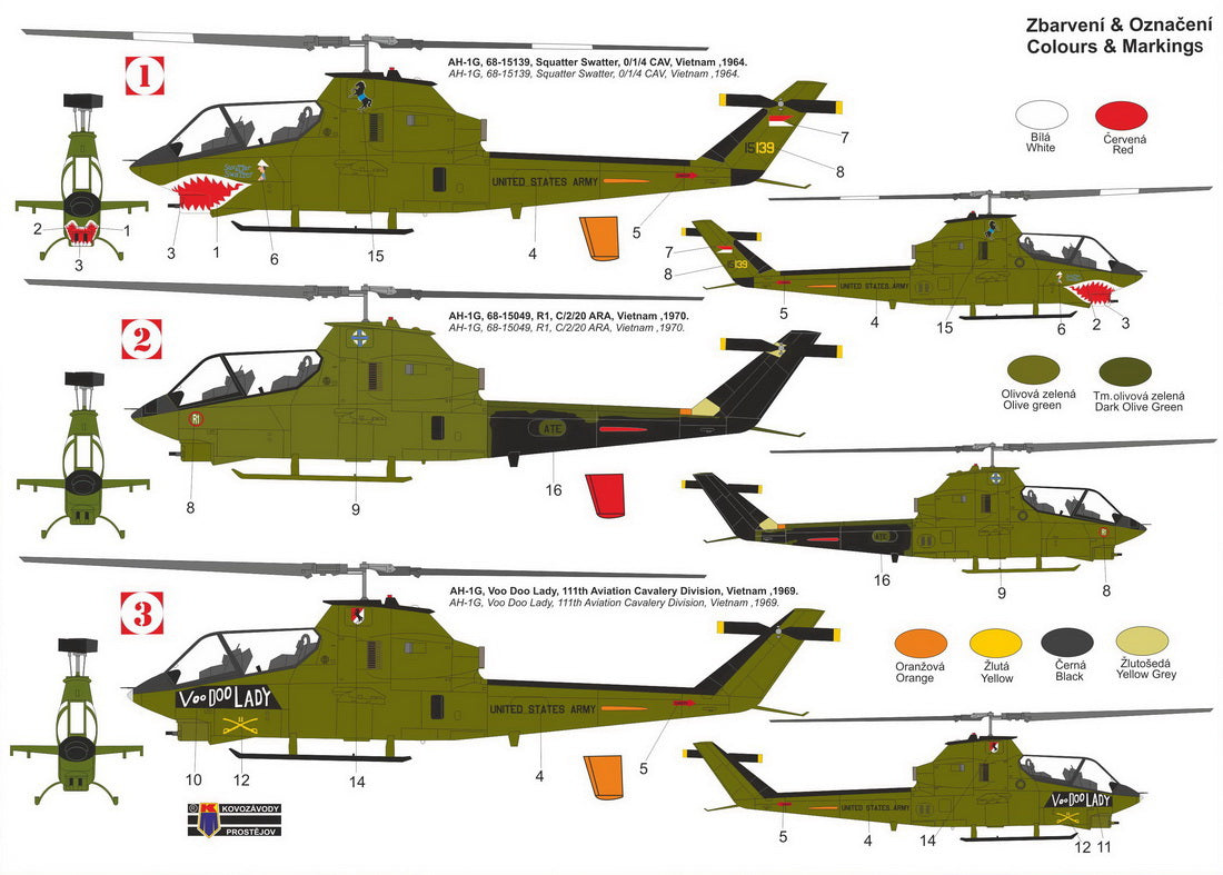 Kovozavody Prostejov KPM72379 1:72 Bell AH-1G Huey Cobra 'Early'