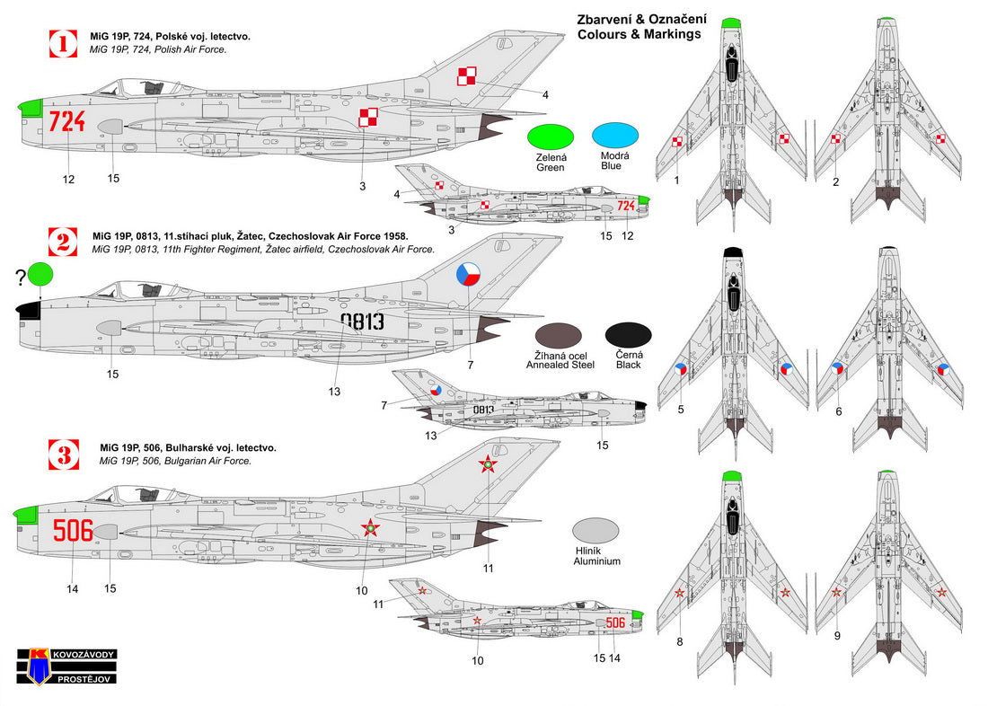Kovozavody Prostejov 72391 1:72 Mikoyan MiG-19P 'Warsaw Pact'