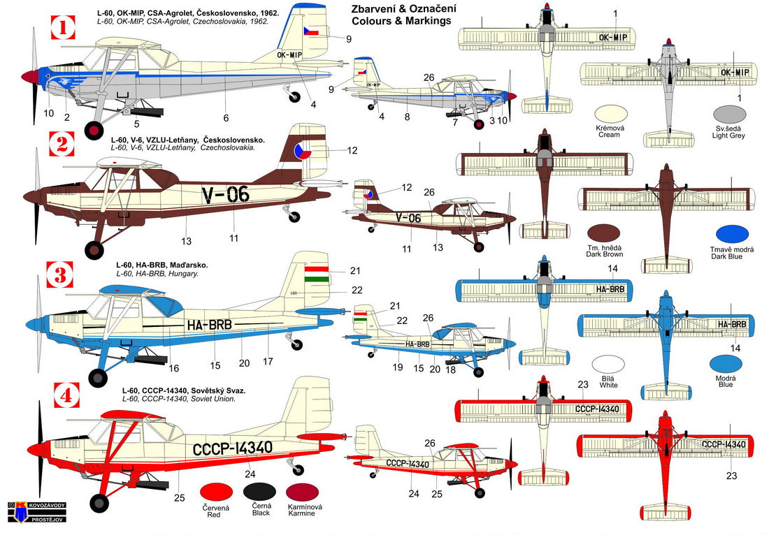 Kovozavody Prostejov 72393 1:72 Let L-60B 'Brigadyr Agro 1'
