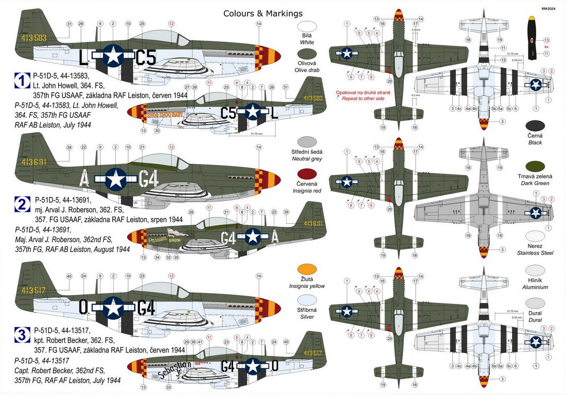 Kovozavody Prostejov 72439 1:72 North-American P-51D-5 Mustang '357th FG' New Mould 2024