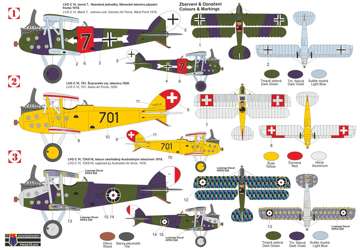 Kovozavody Prostejov 72507 1:72 LVG C.VI re-box, new decals