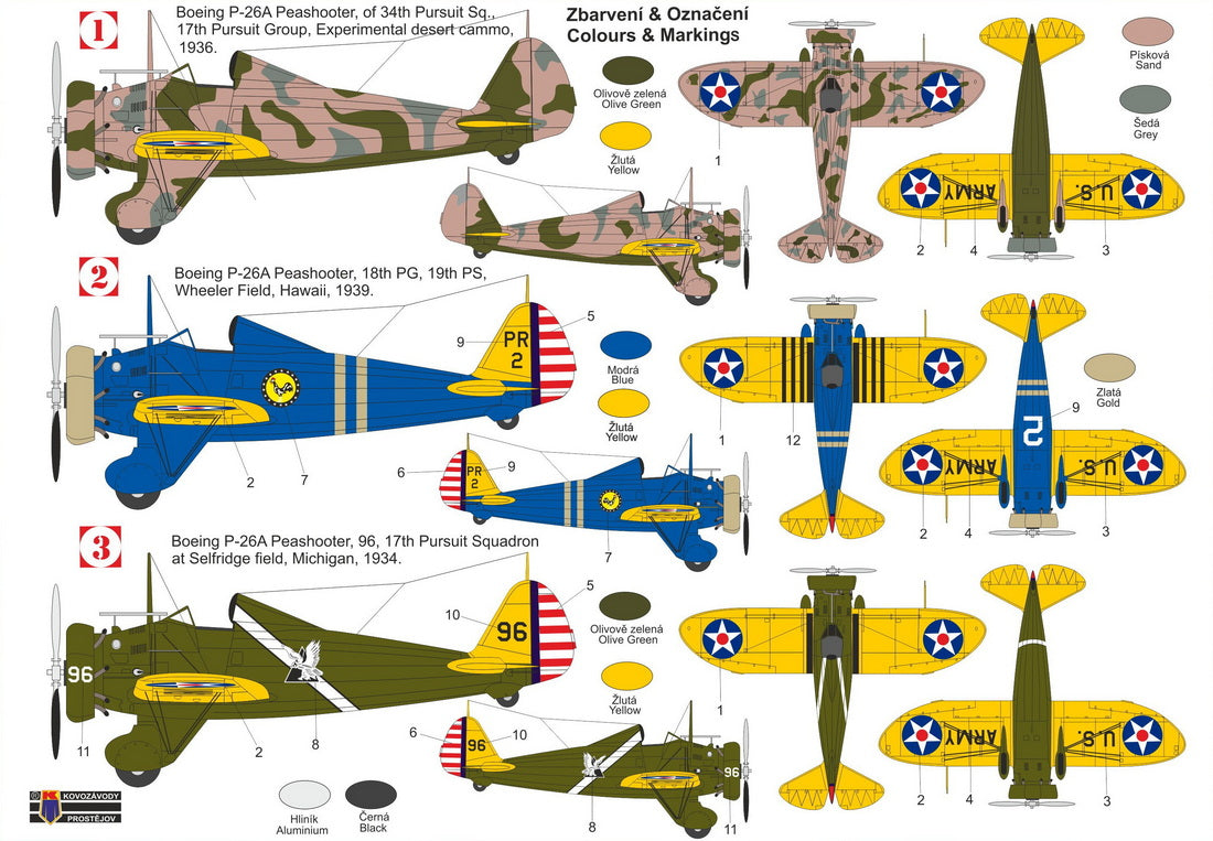 Kovozavody Prostejov 72517 1:72 Boeing P-26 Peashooter 'Pre-war service' new tool